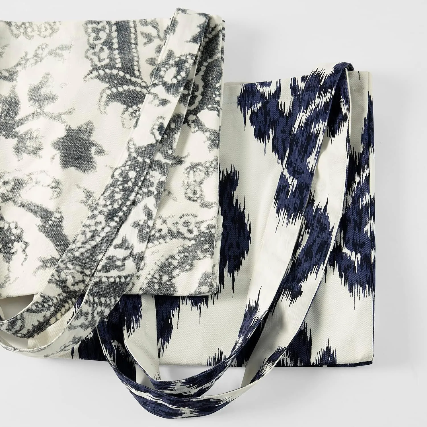 HPD Half Price Drapes Reusable Grocery Shopping Bags, 2 Pack 100% CottonTwill Tote Bags