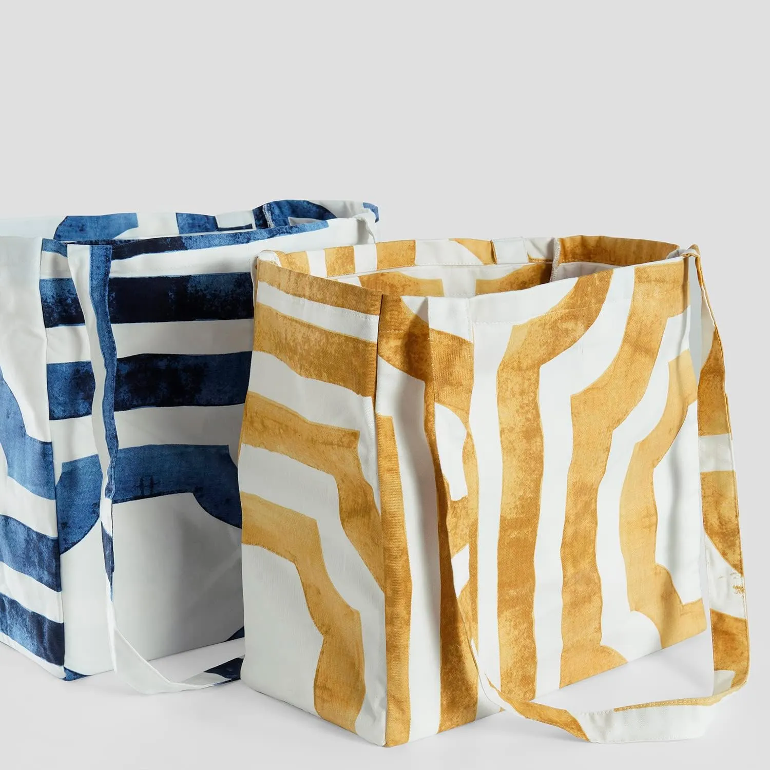 HPD Half Price Drapes Reusable Grocery Shopping Bags, 2 Pack 100% CottonTwill Tote Bags