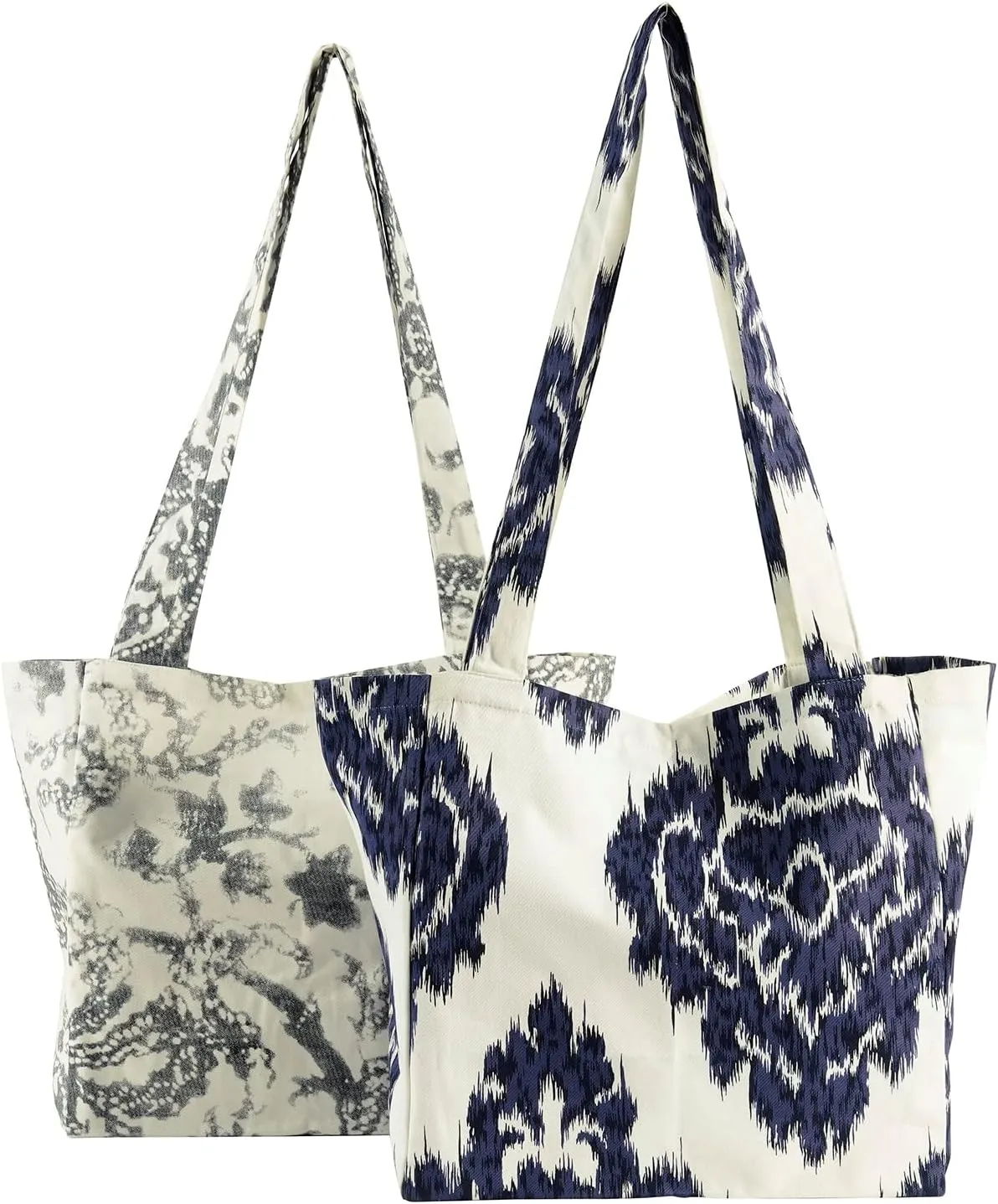 HPD Half Price Drapes Reusable Grocery Shopping Bags, 2 Pack 100% CottonTwill Tote Bags