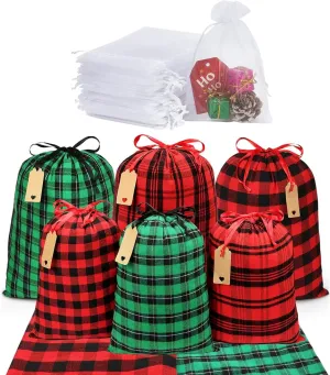 HRX Package 106pcs Easy Wrapping Christmas Gift Bags with Drawstring