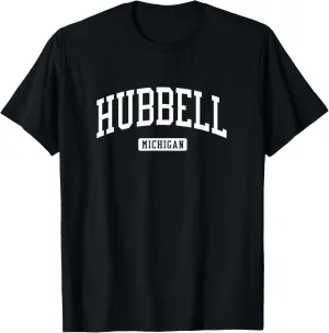 Hubbell Michigan MI Vintage Athletic Sports Design T-Shirt
