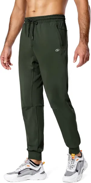 Hugut Men's Sweatpants Lightweight with Zipper Pockets Tapered Joggers Athletic Track Pants for Workout Running Training