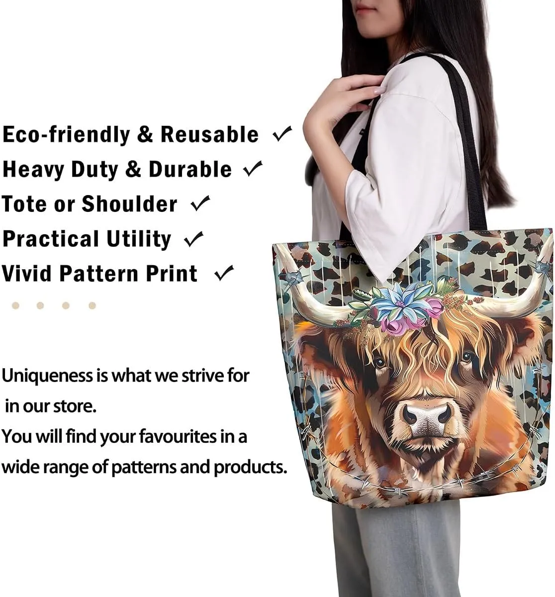 Hummingbird Canvas Tote Bag,Lovely Bird Wildlife Beach Bag Floral Botanical Jungle Leaf Grocery Shoulder Bag
