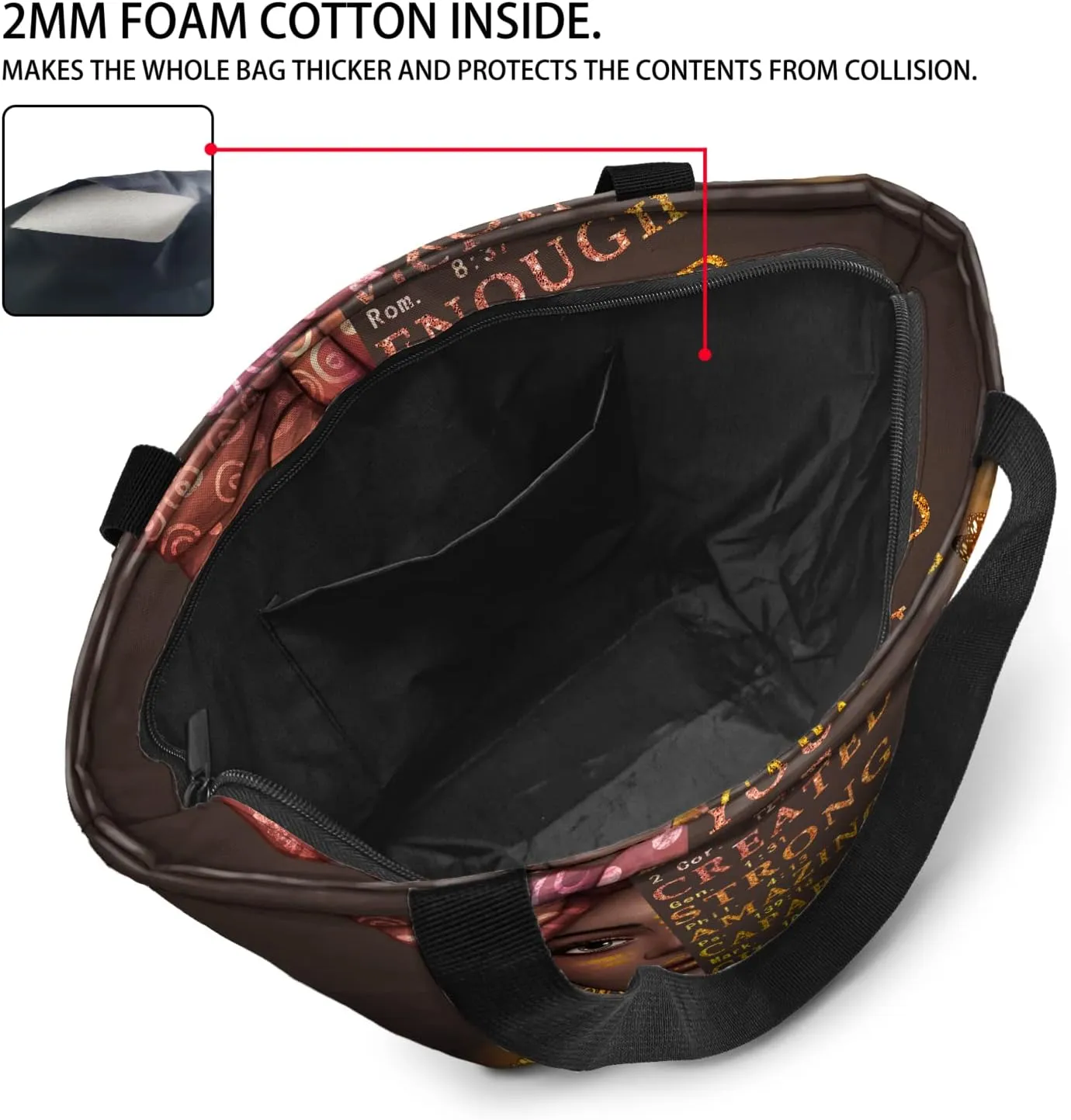 IAGM Afro Women Tote Bags African American Shoulder Bag Black Girl Magic Satchel Handbags For Shopping,Work,Grocery,Gym