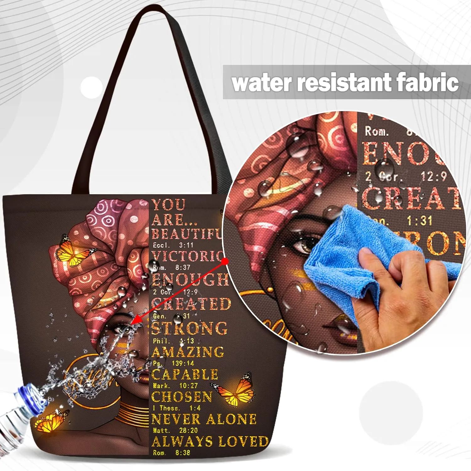 IAGM Afro Women Tote Bags African American Shoulder Bag Black Girl Magic Satchel Handbags For Shopping,Work,Grocery,Gym