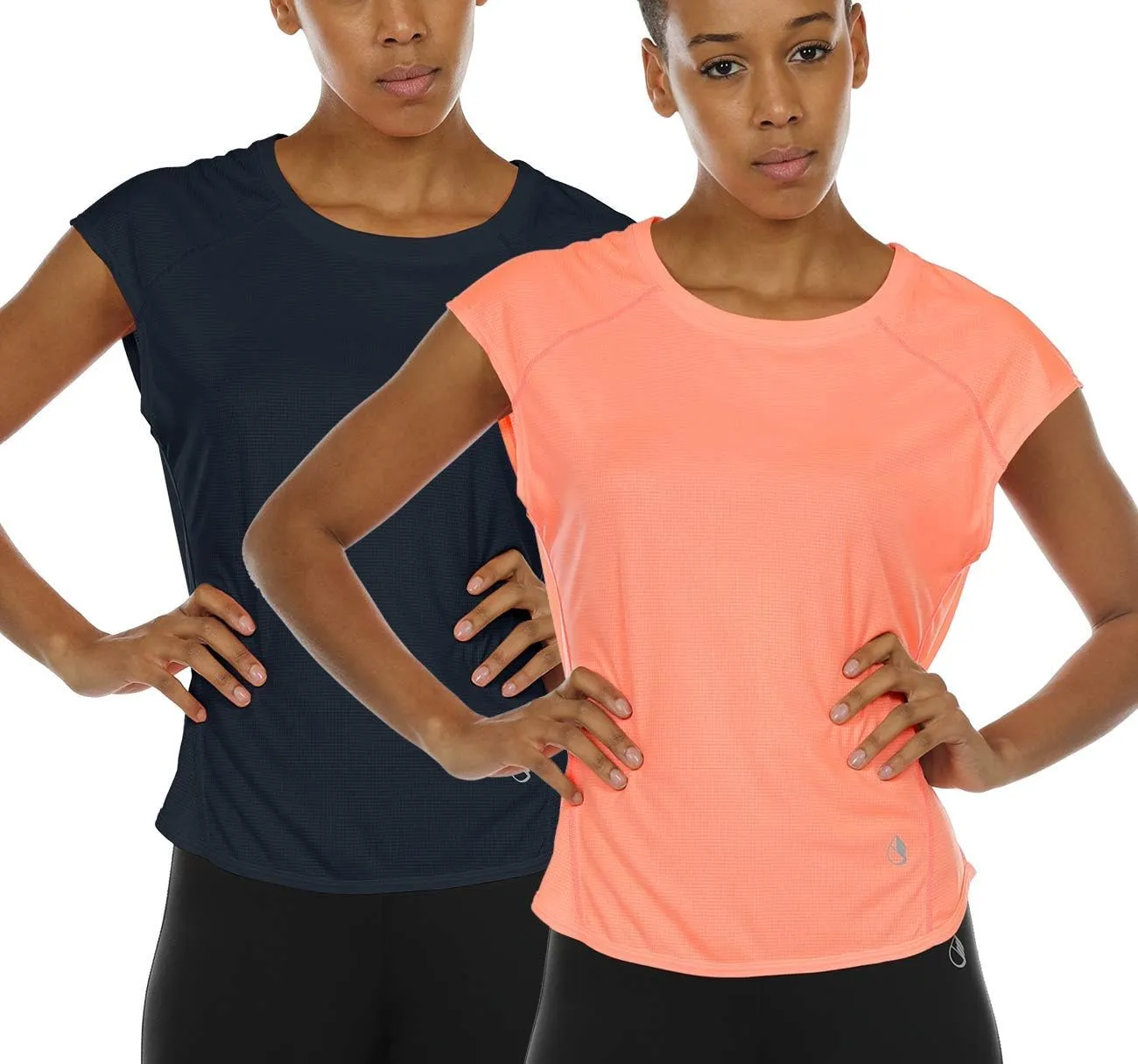 icyzone Workout T-Shirt for Women - Fitness Gym Yoga Running Exercise Cap Sleeves Tops