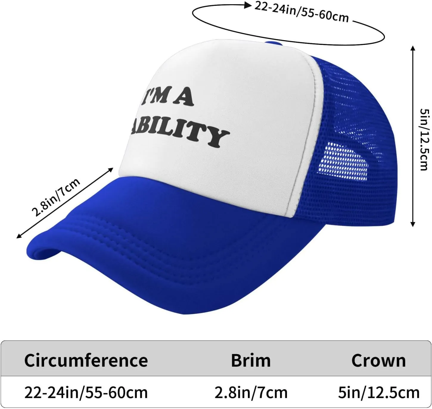 I'm A Liability Hat Funny Trucker Hats Adjustable Classic Fishing Cap for Men and Women Black