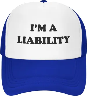 I'm A Liability Hat Funny Trucker Hats Adjustable Classic Fishing Cap for Men and Women Black