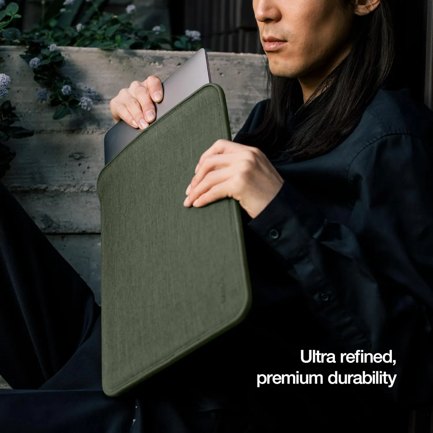 Incase ICON Sleeve with Woolenex - MacBook Pro 14 inch Case - 2024, 2023, 2022, 2021, M4, M3, M2, M1 - Fitted MacBook Case, Laptop Sleeve, Hard Cover, Durable, Lightweight - Huntmaster Green