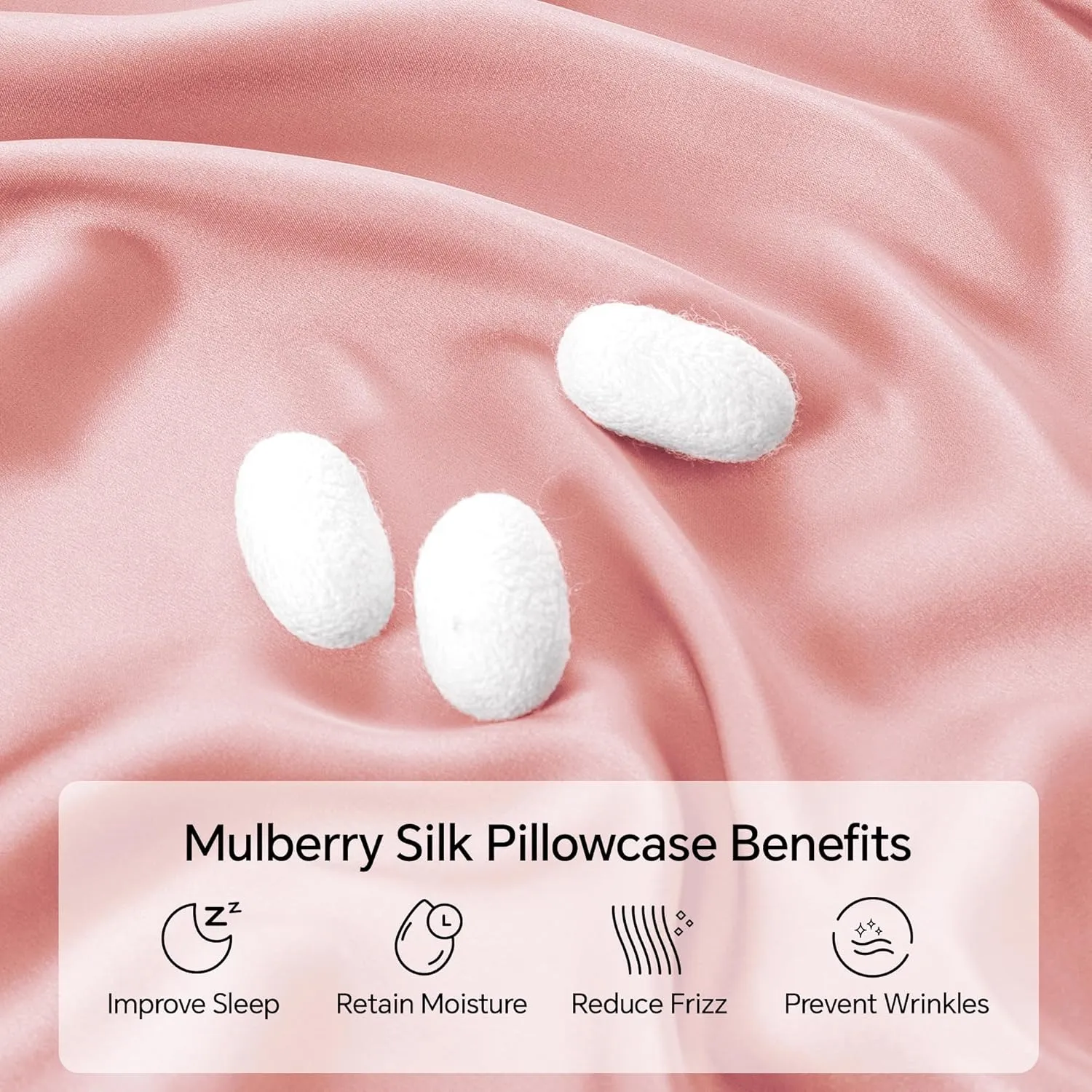 INFIIXSO Mulberry Silk Pillowcase for Hair and Skin, Silk Pillow Cases Standard Size Set of 2 with Hidden Zipper 20"x26", Ultra Smooth and Soft Cooling Pillow Cases for Hot Sleepers(Blush Pink,2 Pack)