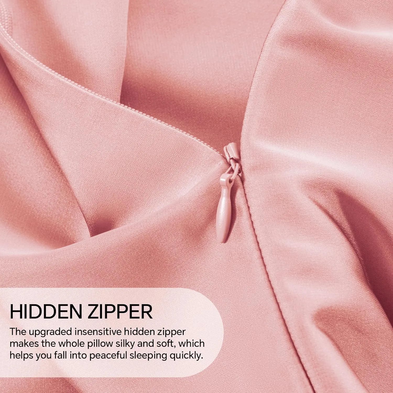 INFIIXSO Mulberry Silk Pillowcase for Hair and Skin, Silk Pillow Cases Standard Size Set of 2 with Hidden Zipper 20"x26", Ultra Smooth and Soft Cooling Pillow Cases for Hot Sleepers(Blush Pink,2 Pack)