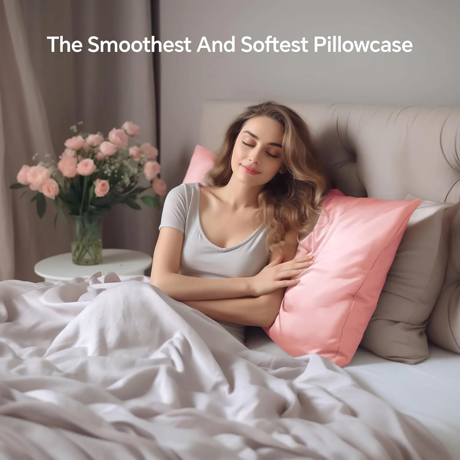 INFIIXSO Mulberry Silk Pillowcase for Hair and Skin, Silk Pillow Cases Standard Size Set of 2 with Hidden Zipper 20"x26", Ultra Smooth and Soft Cooling Pillow Cases for Hot Sleepers(Blush Pink,2 Pack)