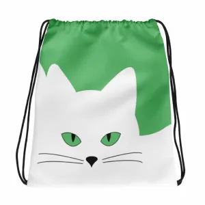 Inscrutable Cat 'Juicy Fruity Kiwi' Drawstring bag