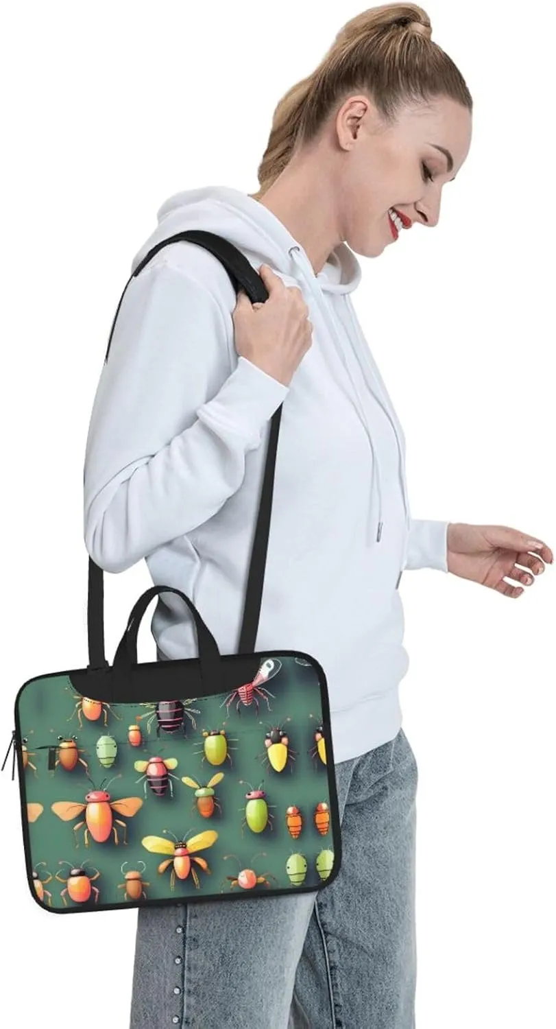 Insect Atlas Pattern Laptop Bag - with Soft Interior, Multiple Pockets - Ideal for Men, Travel and Business