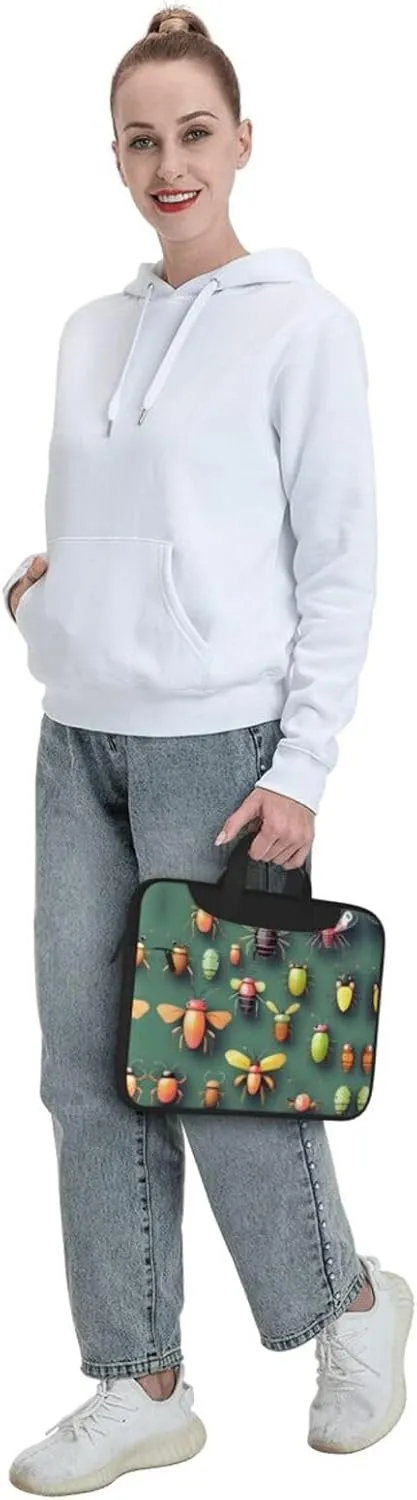 Insect Atlas Pattern Laptop Bag - with Soft Interior, Multiple Pockets - Ideal for Men, Travel and Business