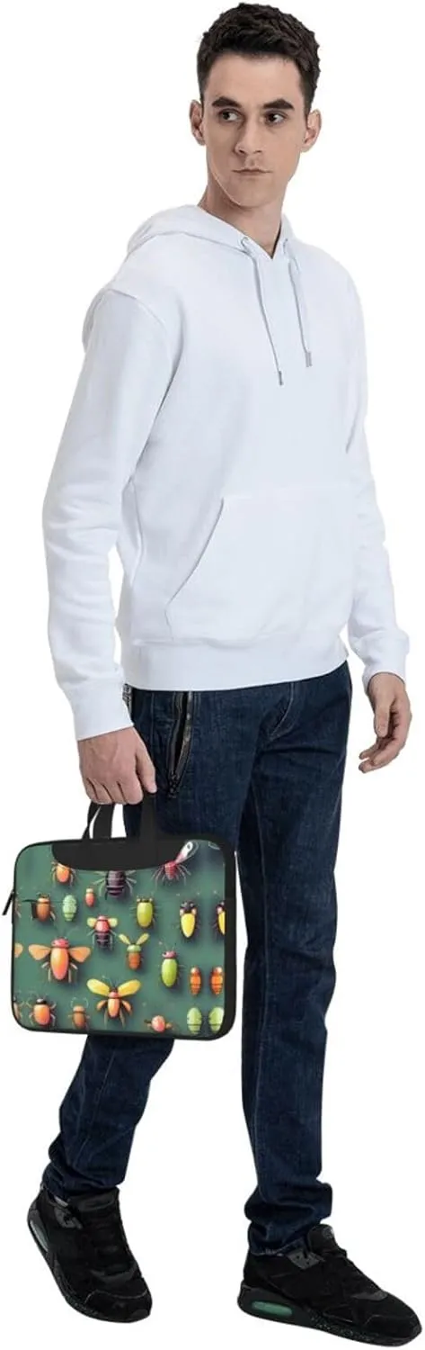 Insect Atlas Pattern Laptop Bag - with Soft Interior, Multiple Pockets - Ideal for Men, Travel and Business