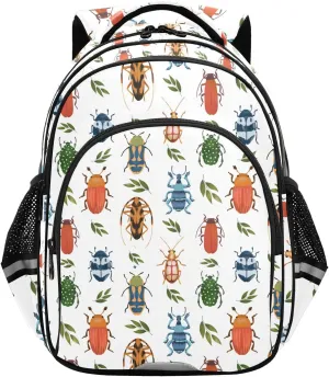 Insects Beetles Pattern Backpack for Kids Elementary School Bag Boys Girls Bookbag Travel Backpack Daypack