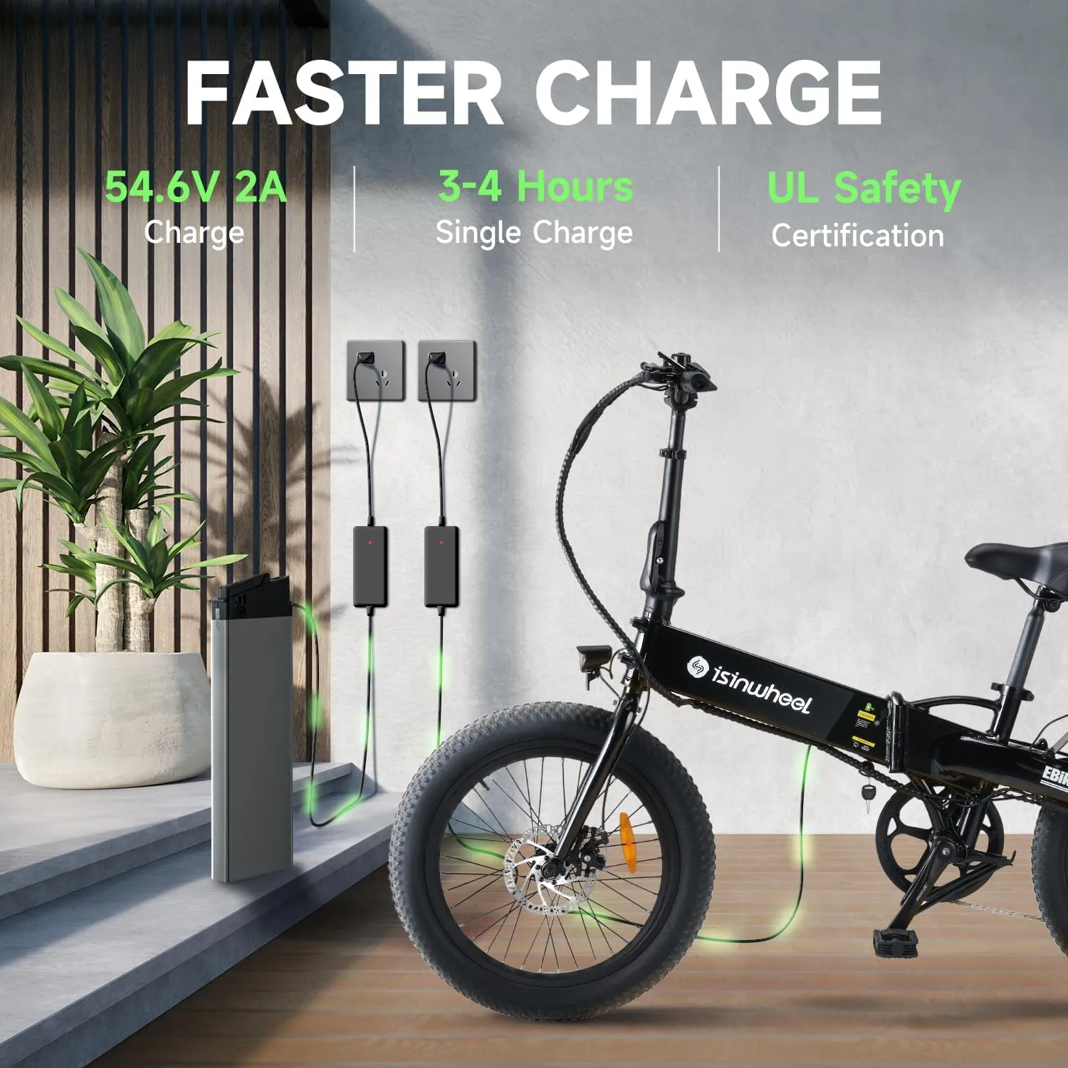 isinwheel U5 Electric Bike Adult 500W, 20" Folding Bikes, 20MPH Max Range 45  Mile, 48V 374.4Wh Removable Battery, Weighs Only 48.5lbs, Suitable for Leisure Riding&Commuting