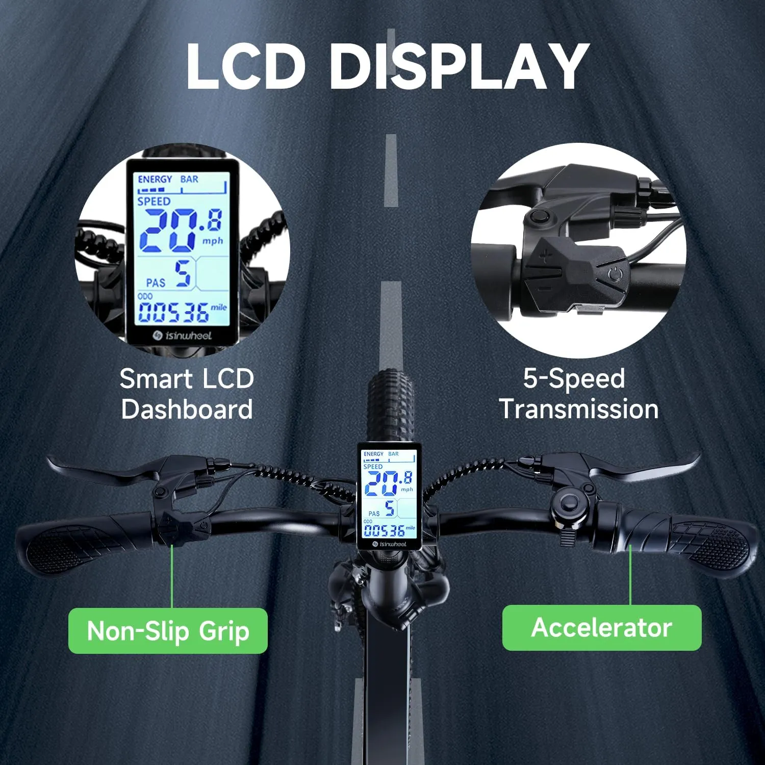 isinwheel U5 Electric Bike Adult 500W, 20" Folding Bikes, 20MPH Max Range 45  Mile, 48V 374.4Wh Removable Battery, Weighs Only 48.5lbs, Suitable for Leisure Riding&Commuting