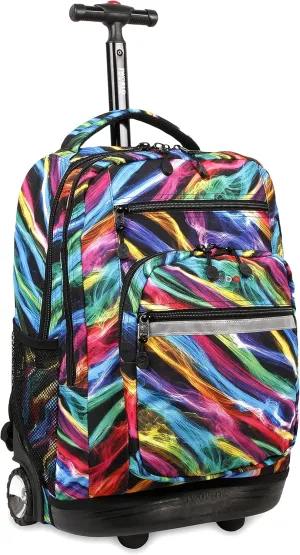 J World New York Sundance Rolling Backpack Girl Boy Roller Bookbag, Quantum, 20 Inch