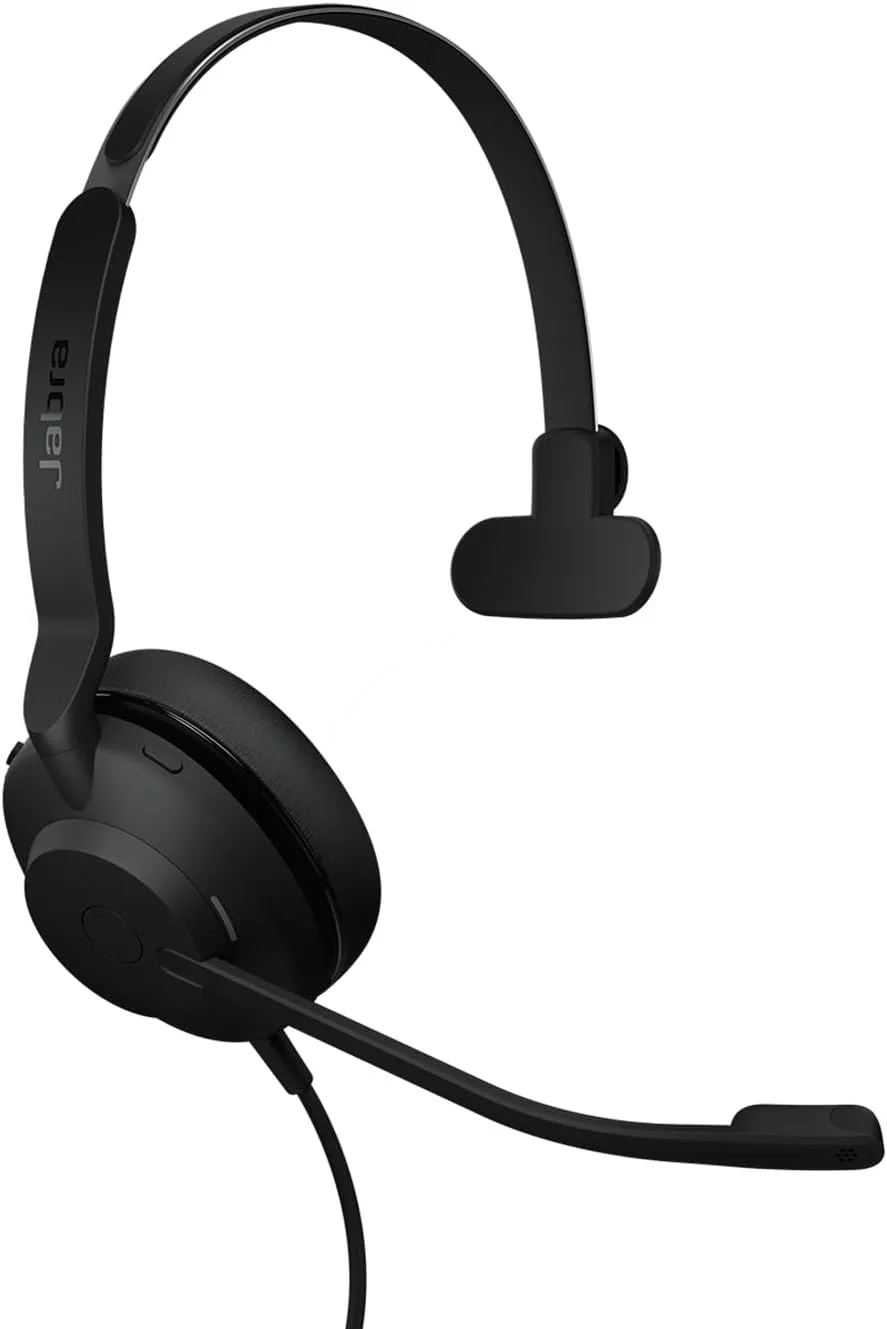 Jabra Evolve2 30 SE Wired Noise-Cancelling Mono Headset with 2-Microphone Call Technology and USB-A Cable - MS Teams Certified, Works with All Other Platforms - Black