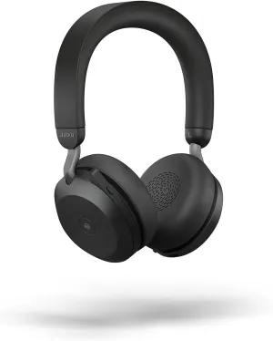 Jabra Evolve2 75 PC Wireless Headset with 8-Microphone Technology - Dual Foam Stereo Headphones with Adjustable Advanced Active Noise Cancelling, USB-A Bluetooth Adapter and UC Compatibility - Black