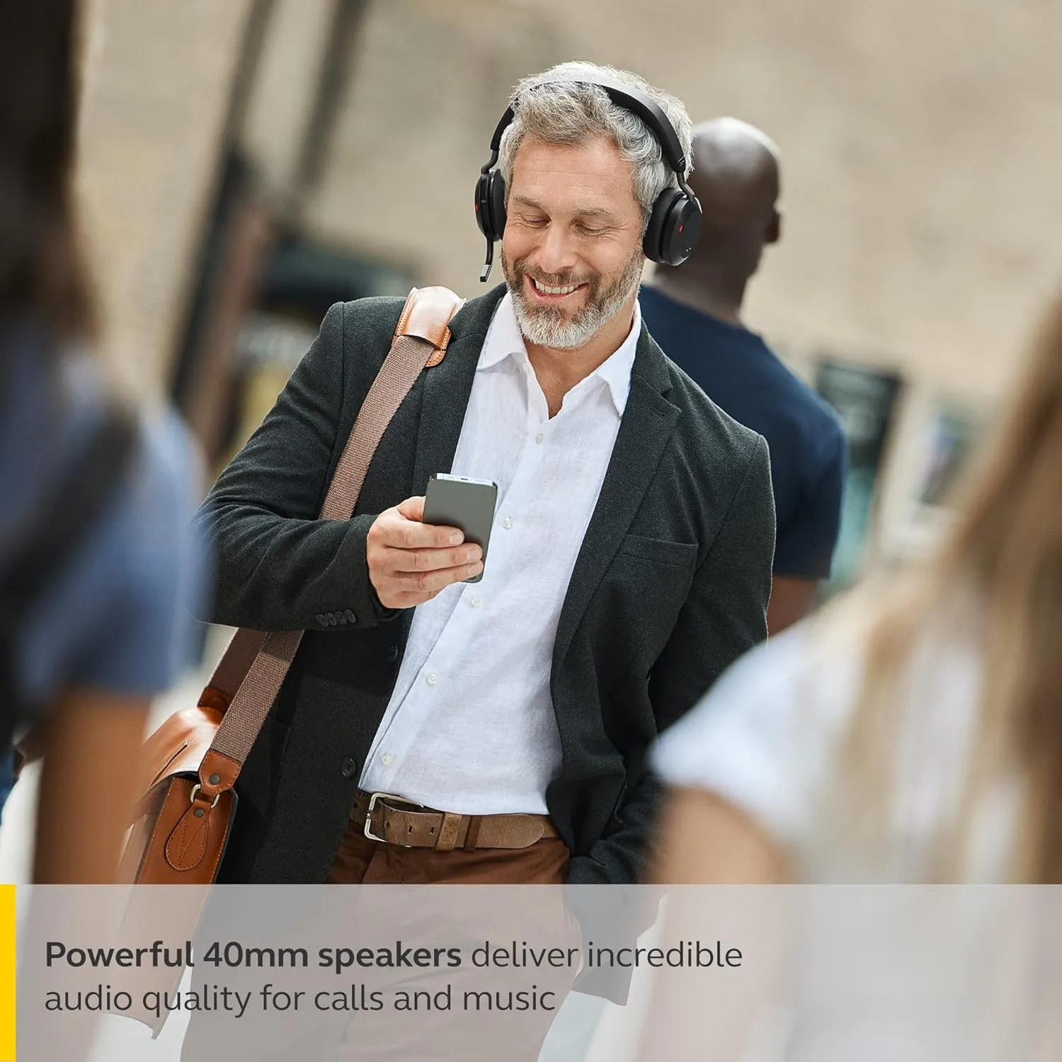 Jabra Evolve2 75 PC Wireless Headset with 8-Microphone Technology - Dual Foam Stereo Headphones with Adjustable Advanced Active Noise Cancelling, USB-A Bluetooth Adapter and UC Compatibility - Black