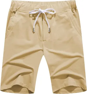 Janmid Men's Casual Shorts Elastic Jogger Gym Active Pocket Shorts