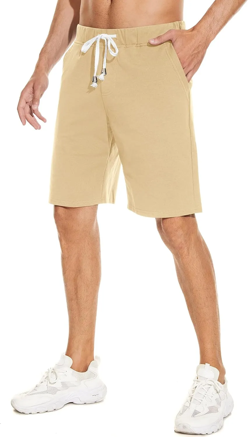Janmid Men's Casual Shorts Elastic Jogger Gym Active Pocket Shorts