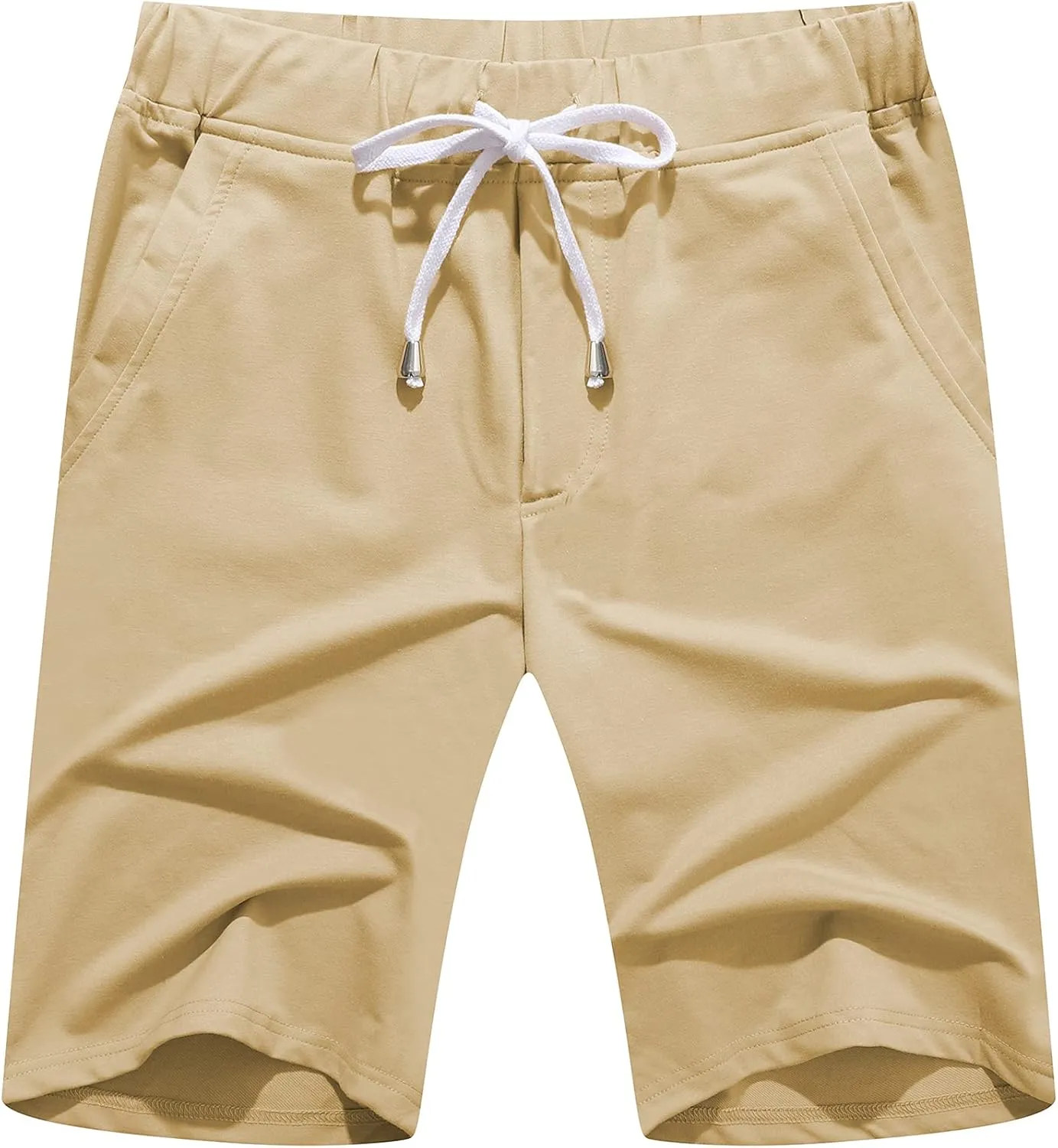 Janmid Men's Casual Shorts Elastic Jogger Gym Active Pocket Shorts