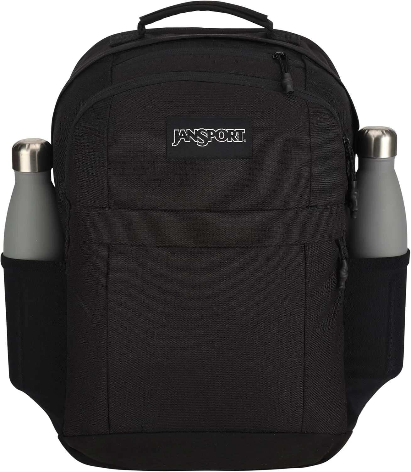 JanSport Landings Pack – Large Backpack with Soft Back Panel, Dual Water Bottle Pockets, 15-Inch Padded Laptop Compartment, Black