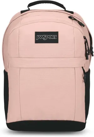 JanSport Landings Pack – Large Backpack with Soft Back Panel, Dual Water Bottle Pockets, 15-Inch Padded Laptop Compartment, Misty Rose