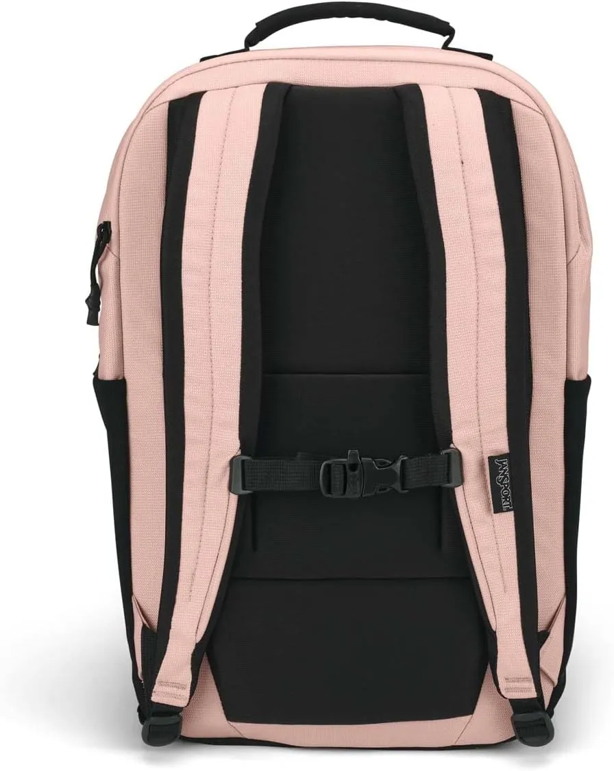 JanSport Landings Pack – Large Backpack with Soft Back Panel, Dual Water Bottle Pockets, 15-Inch Padded Laptop Compartment, Misty Rose
