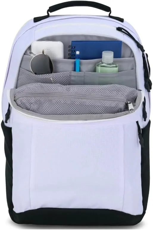 JanSport Landings Pack – Large Backpack with Soft Back Panel, Dual Water Bottle Pockets, 15-Inch Padded Laptop Compartment, White