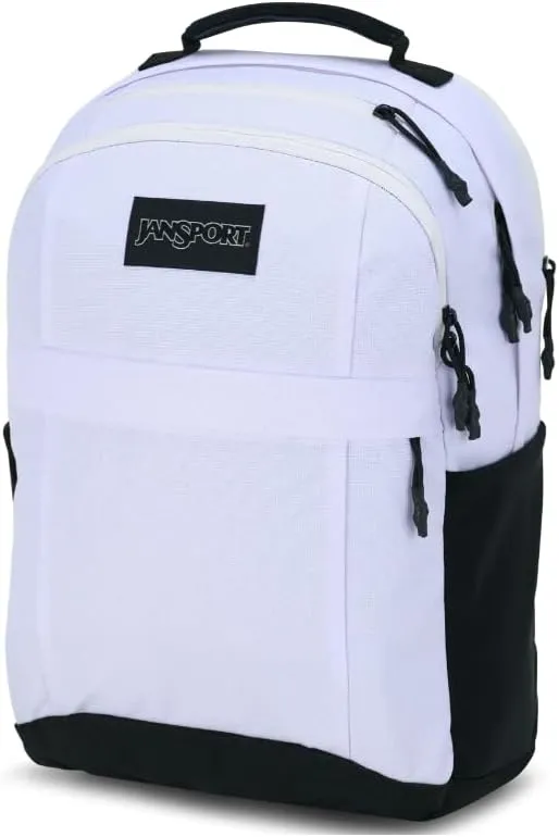 JanSport Landings Pack – Large Backpack with Soft Back Panel, Dual Water Bottle Pockets, 15-Inch Padded Laptop Compartment, White
