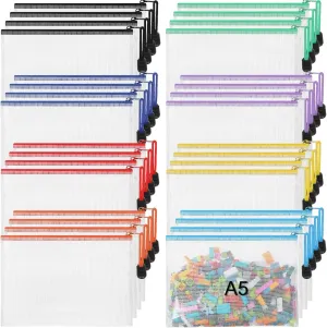 Jetec 32 Pcs Mesh Zipper Bags Toy Storage Bags Bikini Organizer Bags Waterproof Zipper Pouch Reusable Puzzle Bag Multipurpose for Organizing Storage Office(Sweet Color,9 x 7 Inch)