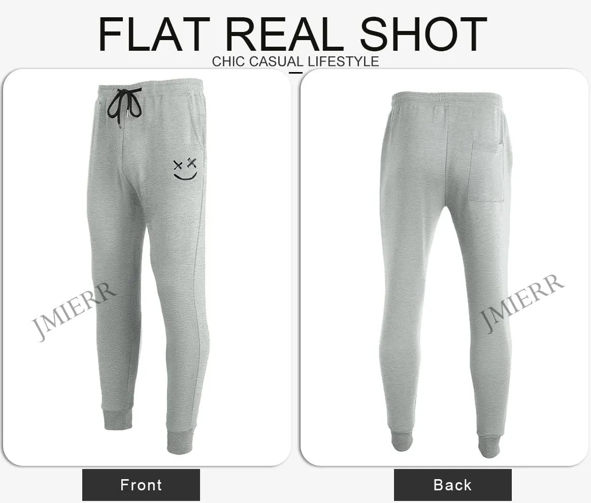 JMIERR Mens Sweatpants Tapered Gym Running Workout Pants Athletic Drawstring Joggers with Pockets