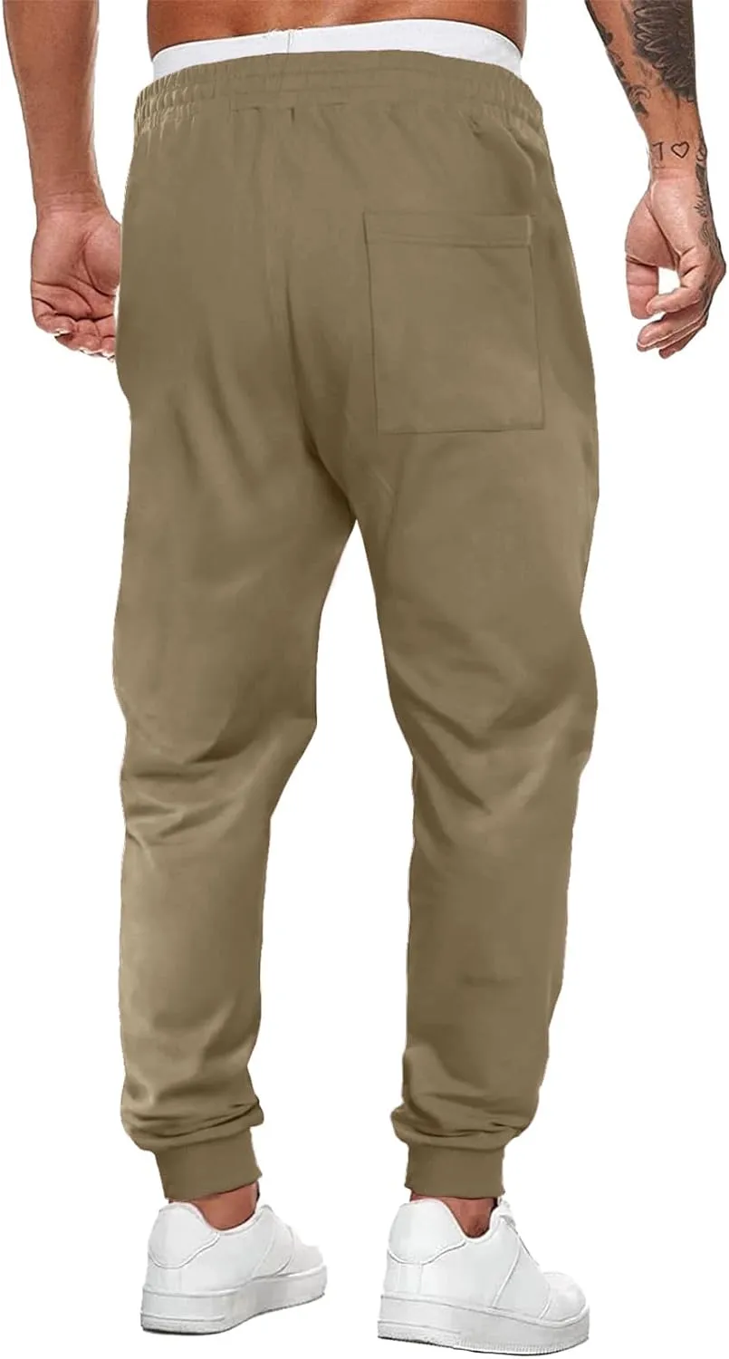 JMIERR Mens Sweatpants Tapered Gym Running Workout Pants Athletic Drawstring Joggers with Pockets