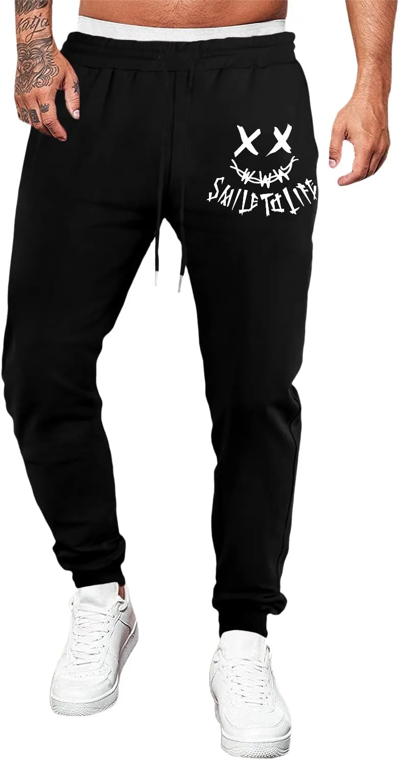 JMIERR Mens Sweatpants Tapered Gym Running Workout Pants Athletic Drawstring Joggers with Pockets