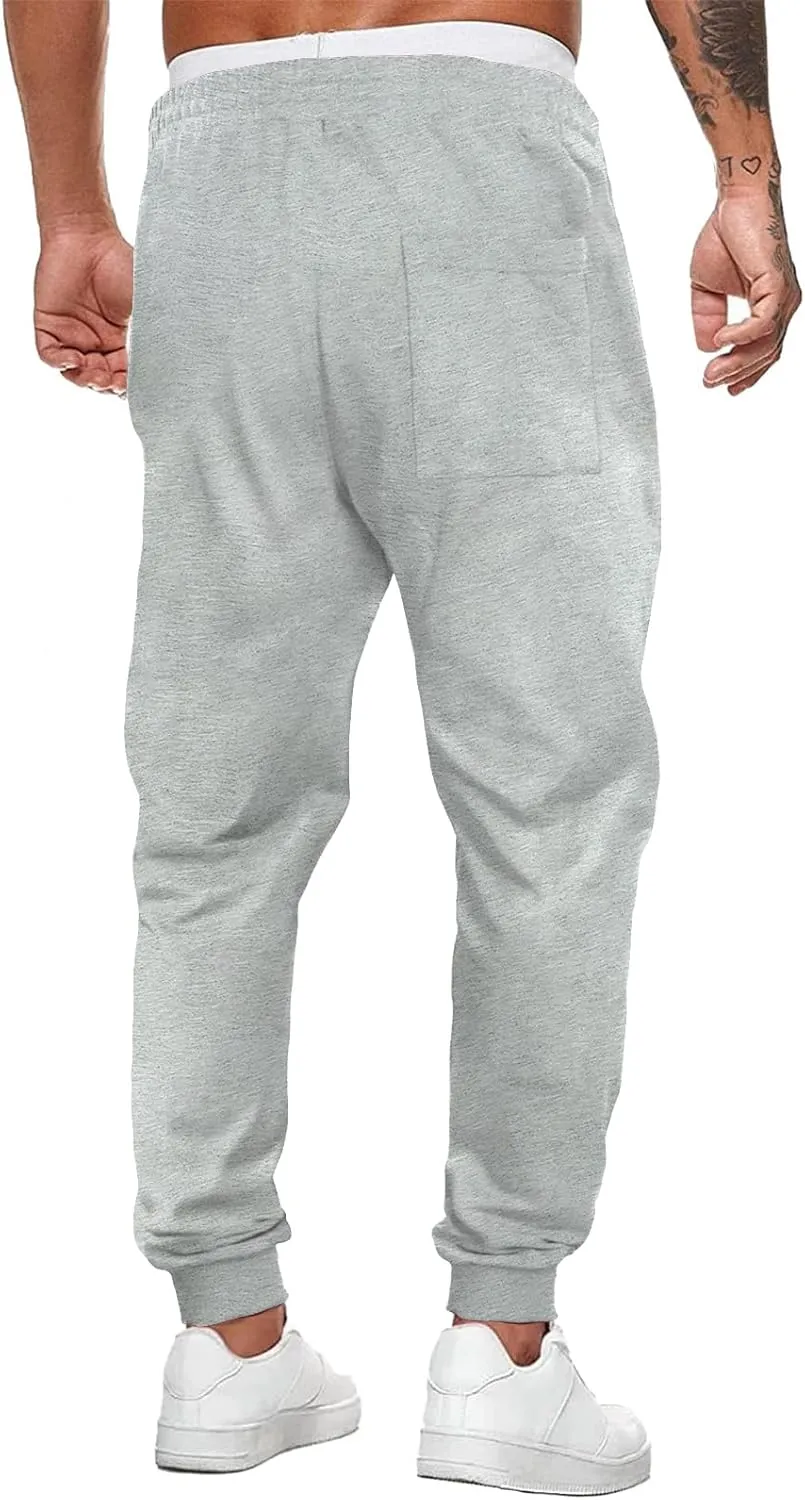 JMIERR Mens Sweatpants Tapered Gym Running Workout Pants Athletic Drawstring Joggers with Pockets
