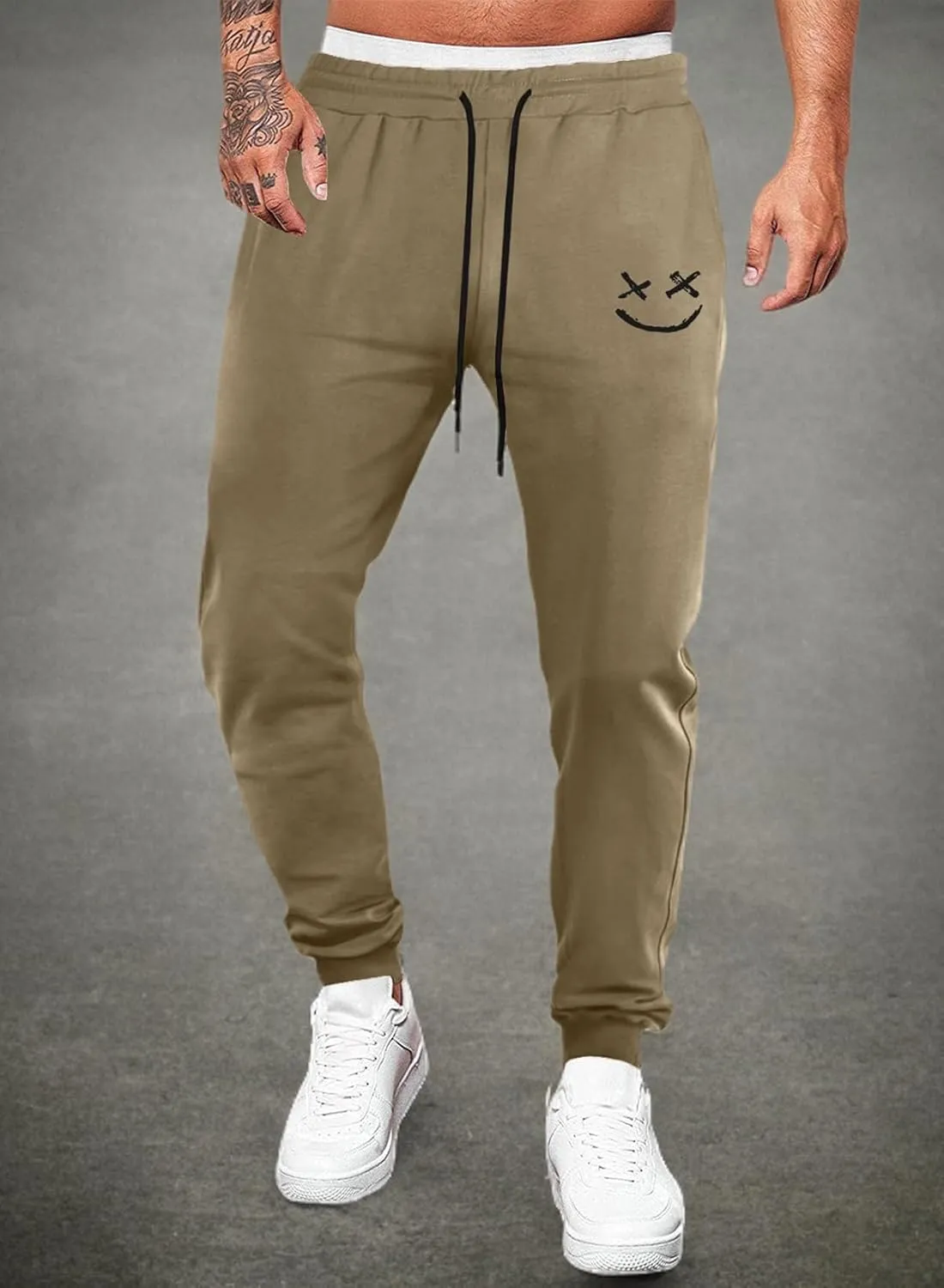 JMIERR Mens Sweatpants Tapered Gym Running Workout Pants Athletic Drawstring Joggers with Pockets
