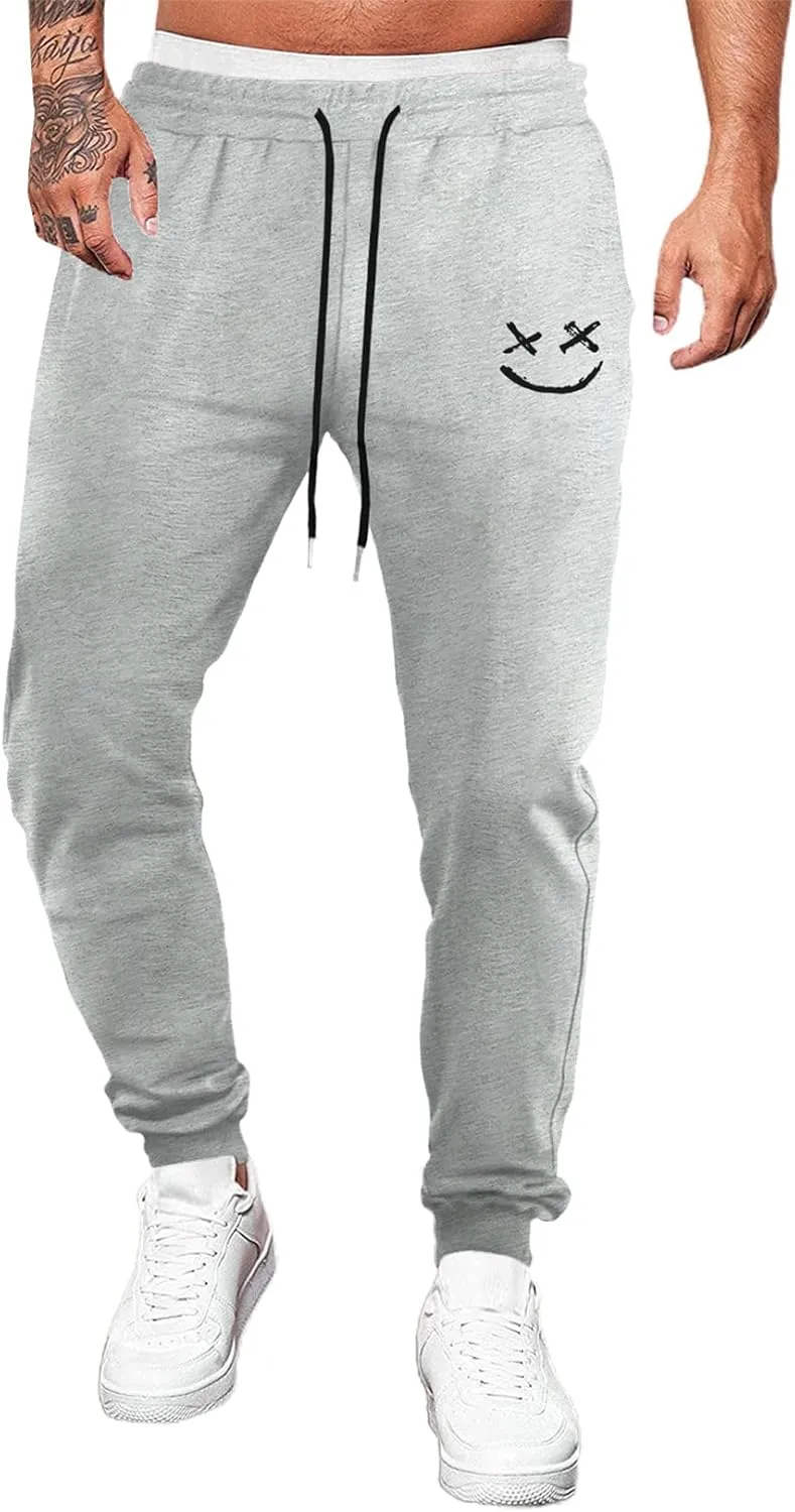 JMIERR Mens Sweatpants Tapered Gym Running Workout Pants Athletic Drawstring Joggers with Pockets