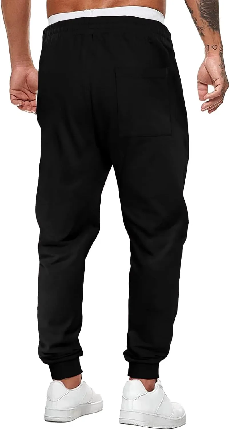 JMIERR Mens Sweatpants Tapered Gym Running Workout Pants Athletic Drawstring Joggers with Pockets