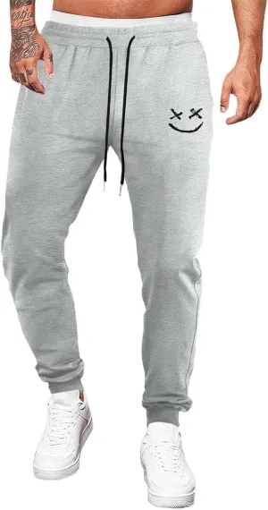 JMIERR Mens Sweatpants Tapered Gym Running Workout Pants Athletic Drawstring Joggers with Pockets