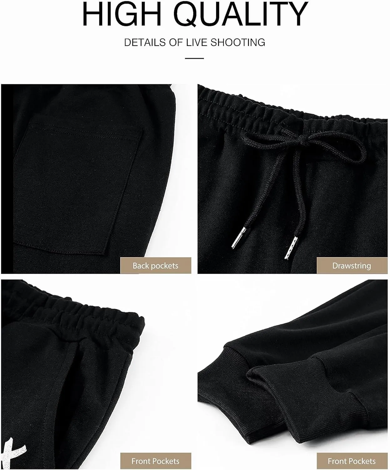 JMIERR Mens Sweatpants Tapered Gym Running Workout Pants Athletic Drawstring Joggers with Pockets