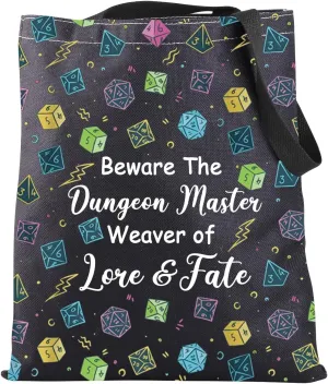 JNIAP Game Gift Beware The Dungeon Master Weaver of Lore & Fate Tote Bag Role Play Gift
