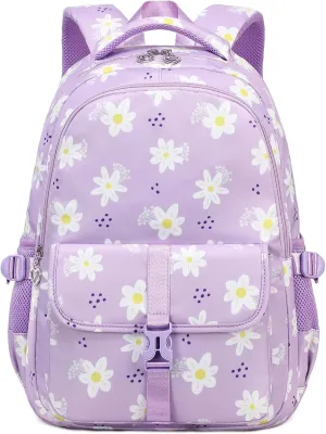Joyfulife Daisy Backpack for Girls Kids Bookbags Elementary Primary Middle High School Bag Students Knapsack Travel Daypack for Teen Girls