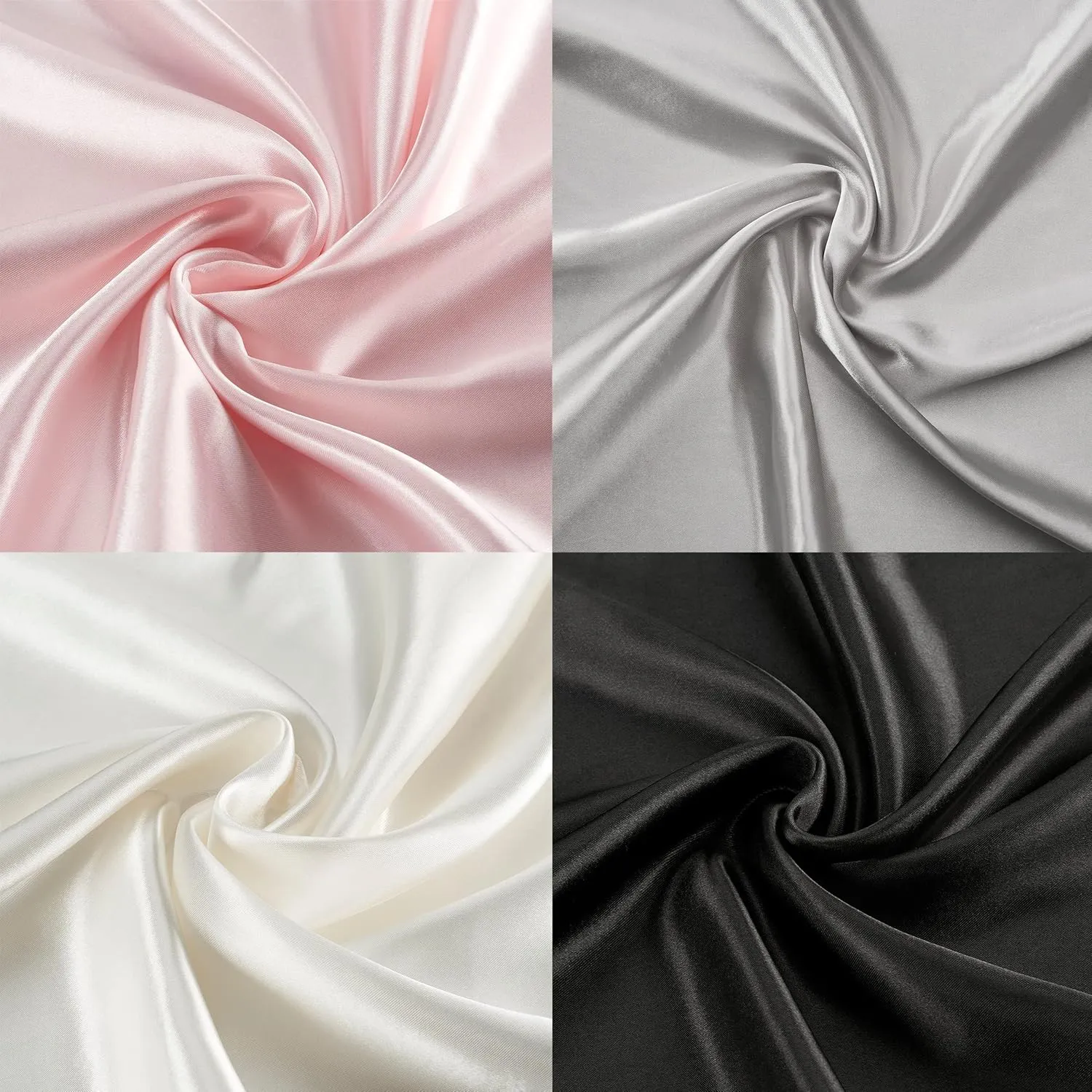 Juicy Couture Satin Pillowcase for Hair and Skin, Black Standard Size Pillowcase Set of 2 - Silky Satin Cooling Pillow Covers with Envelope Closure