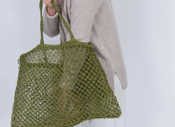Jute String Shopper - Olive