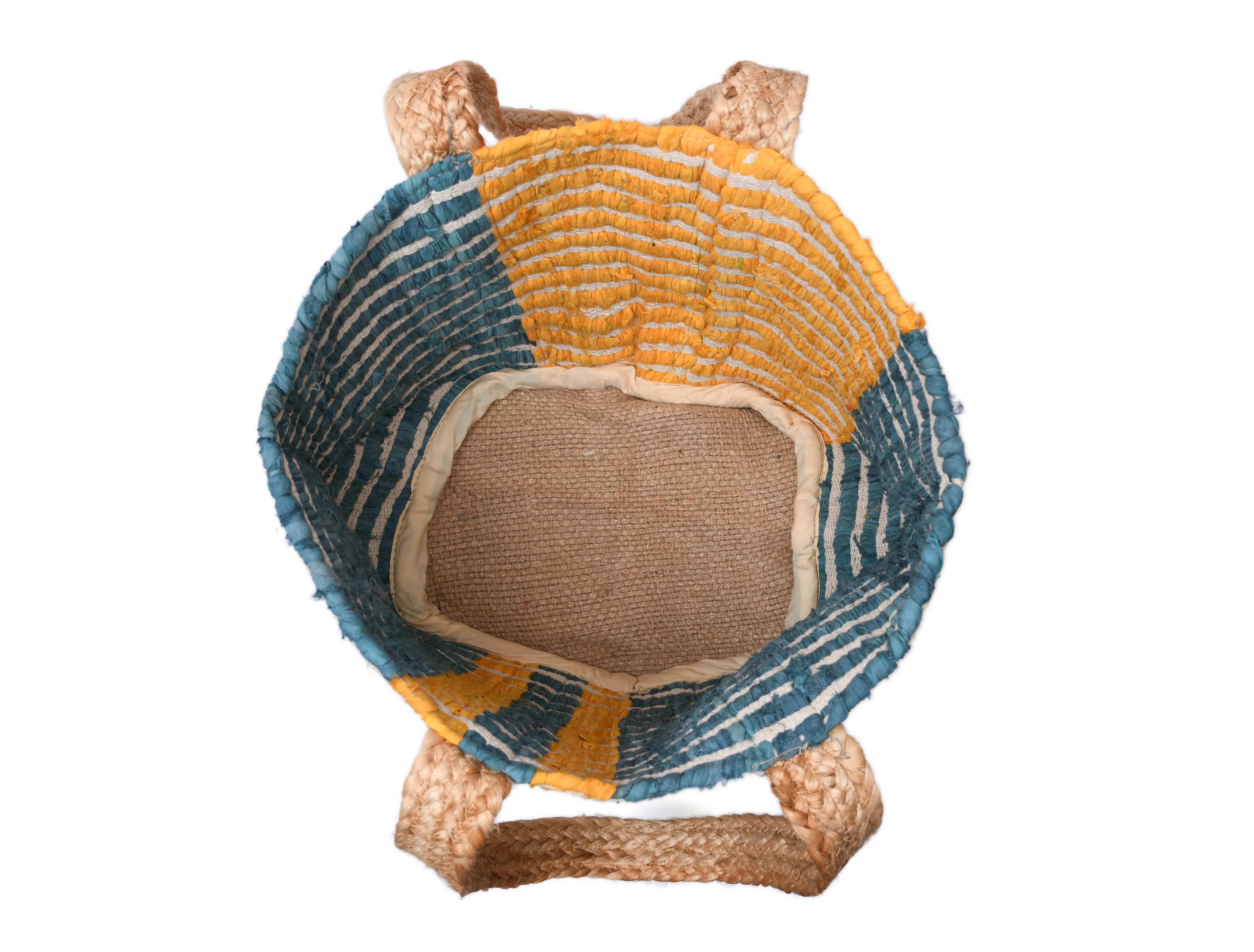 Jute Tote Bag  - Blue
